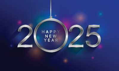 2025 Happy New Year Background Design. Greeting Card, Banner, Poster. Vector Illustration.