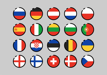 European Circle Flag Element Set