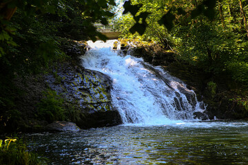 mountain stream in summer time, wycieczk i podróże in the mountains © Er