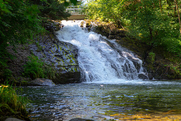 mountain stream in summer time, wycieczk i podróże in the mountains © Er