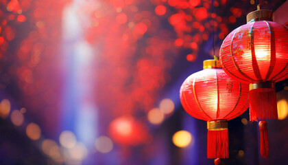 Chinese new year lanterns in China town