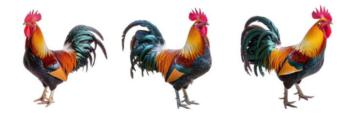 Collection of PNG. Rooster isolated on a transparent background.