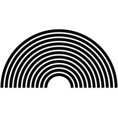 rainbow shape icon, semi-circle shape art line for decoration, halftone of geometric element