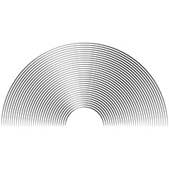 rainbow shape icon, semi-circle shape art line for decoration, halftone of geometric element