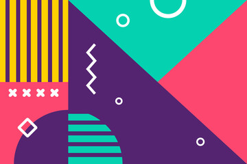 Memphis style colorful flexible design background