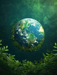 Obraz na płótnie Canvas Earth day Poster background - generative ai