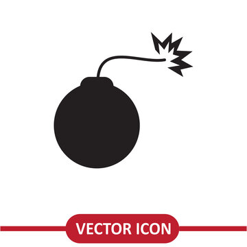 Bomb icon vector. Danger sign flat illustration on white background..eps