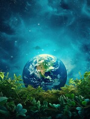 Obraz na płótnie Canvas Earth day Poster background - generative ai