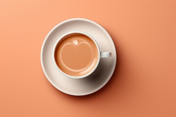 Coffee mug mockup in trendy color. Background with selective focus and copy space