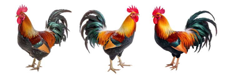 Collection of PNG. Rooster isolated on a transparent background.