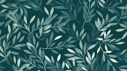 Vector illustration of intertwining leaves forming a lush and intricate pattern  creating an elegant and organic backdrop inspired by nature's interconnected beauty. simple minimalist illustration