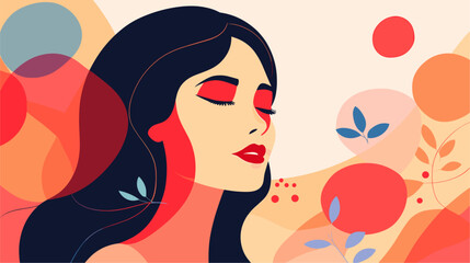 abstract patterns inspired by the cultural diversity of girls  portraying the vibrant tapestry of identities and expressions in a vector background. simple minimalist illustration creative