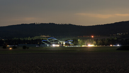 Flugshow bei Nacht beim Taunus Flugfest auf dem Flugplatz Neu-Anspach / Wehrheim Obernhain im...