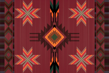 Navajo tribal vector seamless pattern. Native American ornament. Ethnic South Western decor style. Boho geometric ornament. Vector seamless pattern. Mexican blanket, rug. Woven carpet illustration