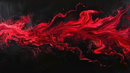 Red and Black Abstract Painting on Black Background - obrazy, fototapety, plakaty