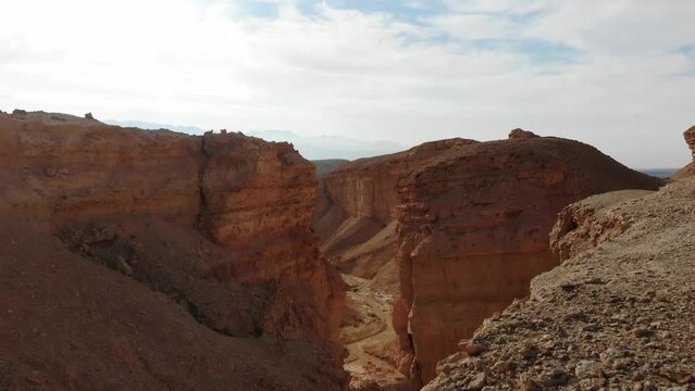 Canyon Ada trail, beautiful colored rocks over Nahal Faran and a desert view all around.