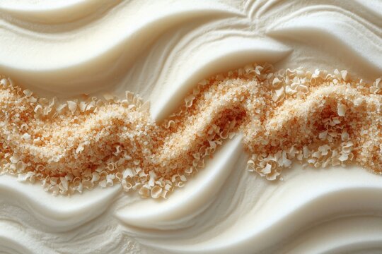 Abstract textured wavy cream colored background, the texture of the background in a luxurious style.