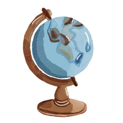 globe watercolor vector illustration