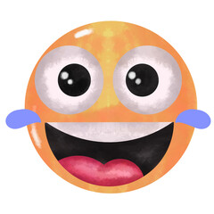 Cheerful emoji watercolor illustration