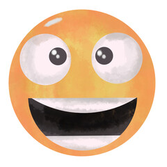Cheerful emoji watercolor illustration