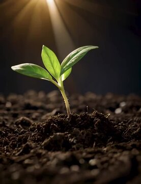 Seedling in Sunlight, Ecology, Nature Theme
