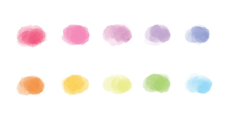 set of watercolor splash vector on white background