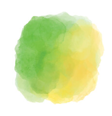 abstract watercolor hand painted background. yellow green watercolor splash on white background