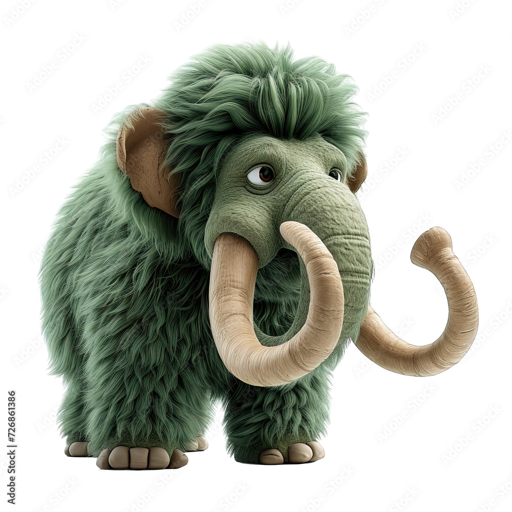 Sticker Mammoth Cute Cartoon