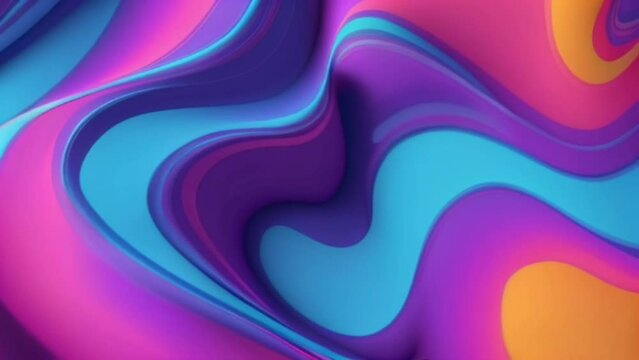 3d realistic looping abstract background, psychedelic pattern, liquid and blub texture with psychedelic pastel gradient colors