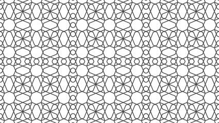 Geometric pattern with shapes, black and white pattern