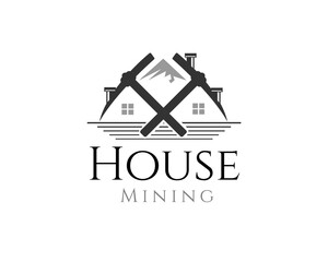 house mining logo icon symbol design template illustration inspiration