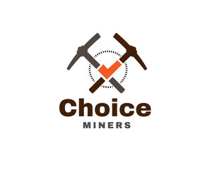 miners choice quality location production logo icon symbol design template illustration inspiration