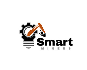 smart mining system logo icon symbol design template illustration inspiration