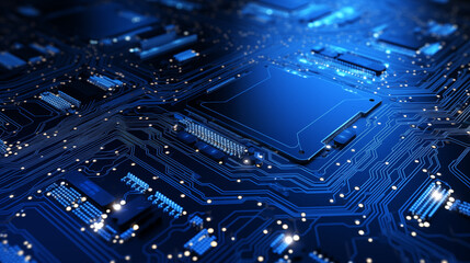 Blue Circuit Board Texture Design,Technology Background