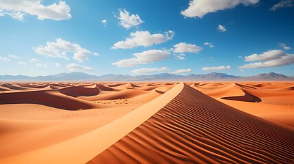 Fototapeta na wymiar Panoramic view of the Sahara desert in Merzouga, Morocco