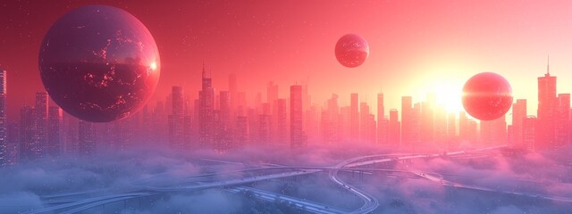 Celestial Metropolis: A Visionary City Embracing the Cosmos