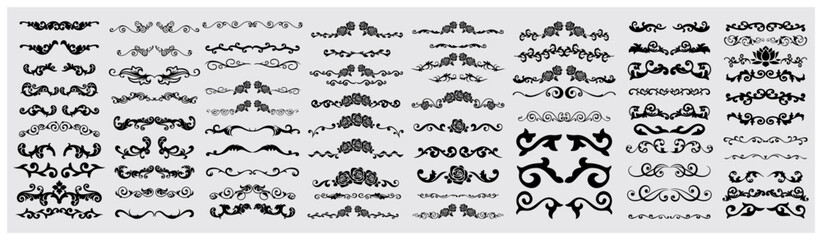 Decorative vintage frames vintage frames and scroll elements. Classic calligraphy swirls, swashes, dividers, . Good for greeting cards, wedding invitations, restaurant menu, royal certificates. 