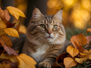 cat in autumn