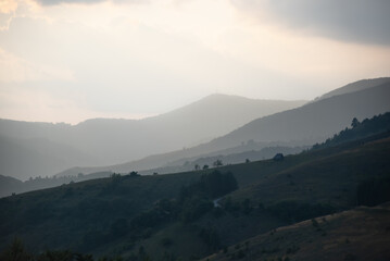 Obraz premium Mountains in the fog