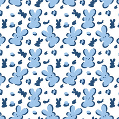 Seamless pattern with colorful peep vector. Cute bunny leopard skin pattern background