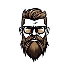 logo mascot man with beard and glasses