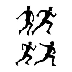 Fototapeta na wymiar silhouettes of runners
