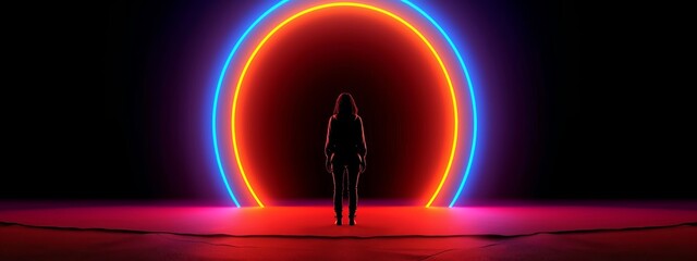 Luminescence Unveiled: A Mesmeric Encounter in the Neon Tunnel