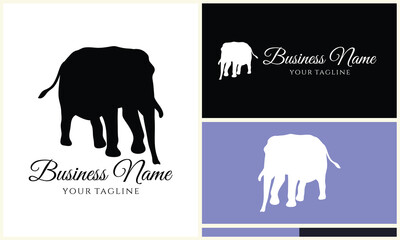 silhouette vector elephant logo template