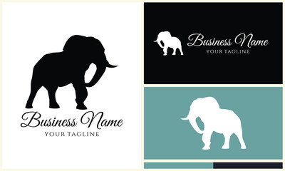 silhouette vector elephant logo template