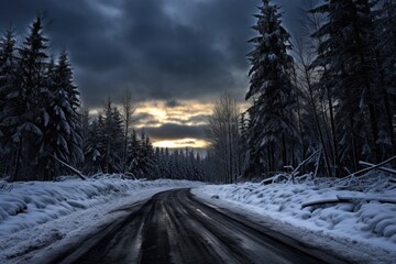 Snow-filled roads