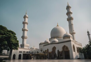 Fototapeta na wymiar Muslim Eid January Mubarak place kareem Jakarta 2021 Mosque Ramadan pray