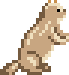 Beaver cartoon icon in pixel style