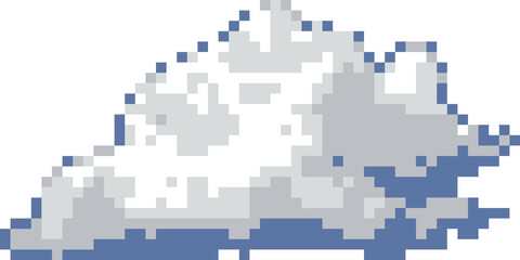 Cloud cartoon icon in pixel style
