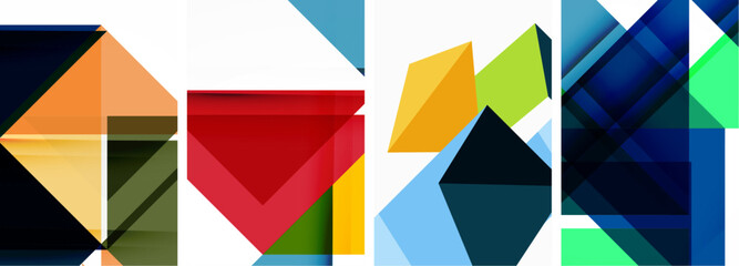 Triangle poster set for wallpaper, business card, cover, poster, banner, brochure, header, website